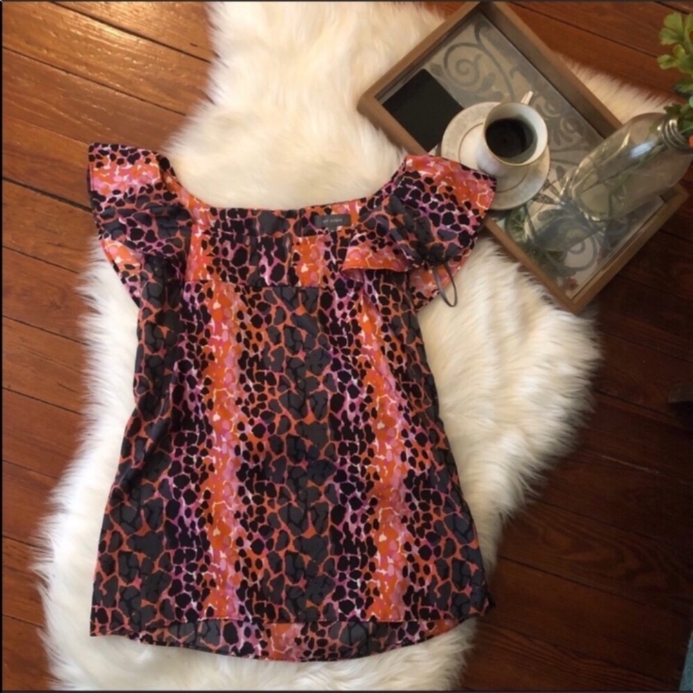 Etvouse purple animal print blouse 12